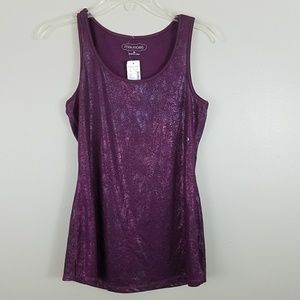 Maurices Sparkly Purple Scoop neck Tank Top Medium